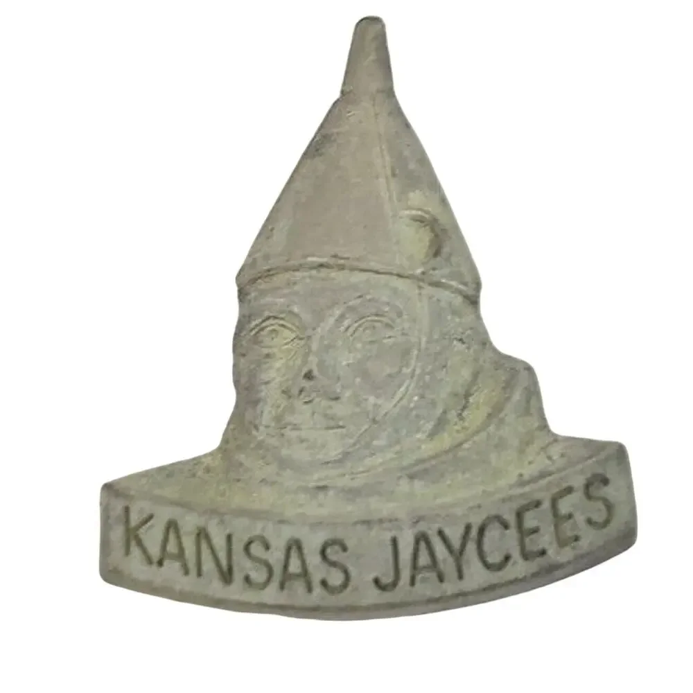 Vintage KANSAS JAYCEES TIN MAN PIN Jay Co Pewter Lapel Pin Hat Tie Wizard of Oz